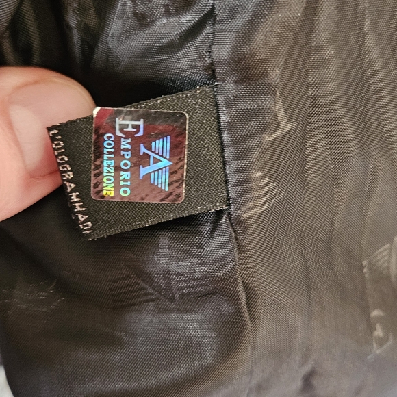 Emporio Armani Emporio Collezione soft faux black leather jacket mens medium - Picture 10 of 12